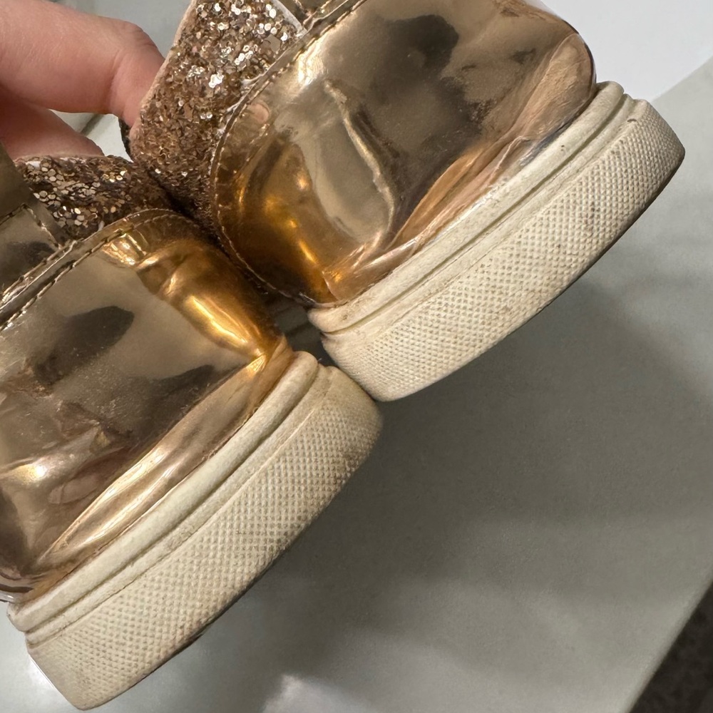 Rose Gold Glitter Lace Up Sneaker - Picture 10 of 14